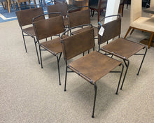 Set Of 6 Four Hands 'Wharton' Dining Chairs in Distressed Brown Leather