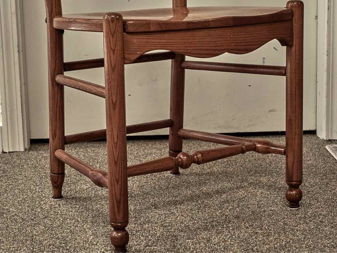 Set of 6 Oak Rice Back Dining Chairs