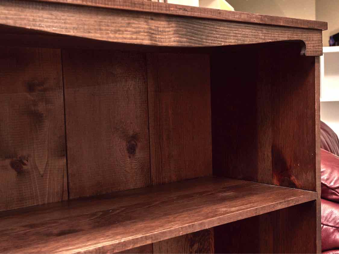 Dark Stained 3 Shelf Bookcase