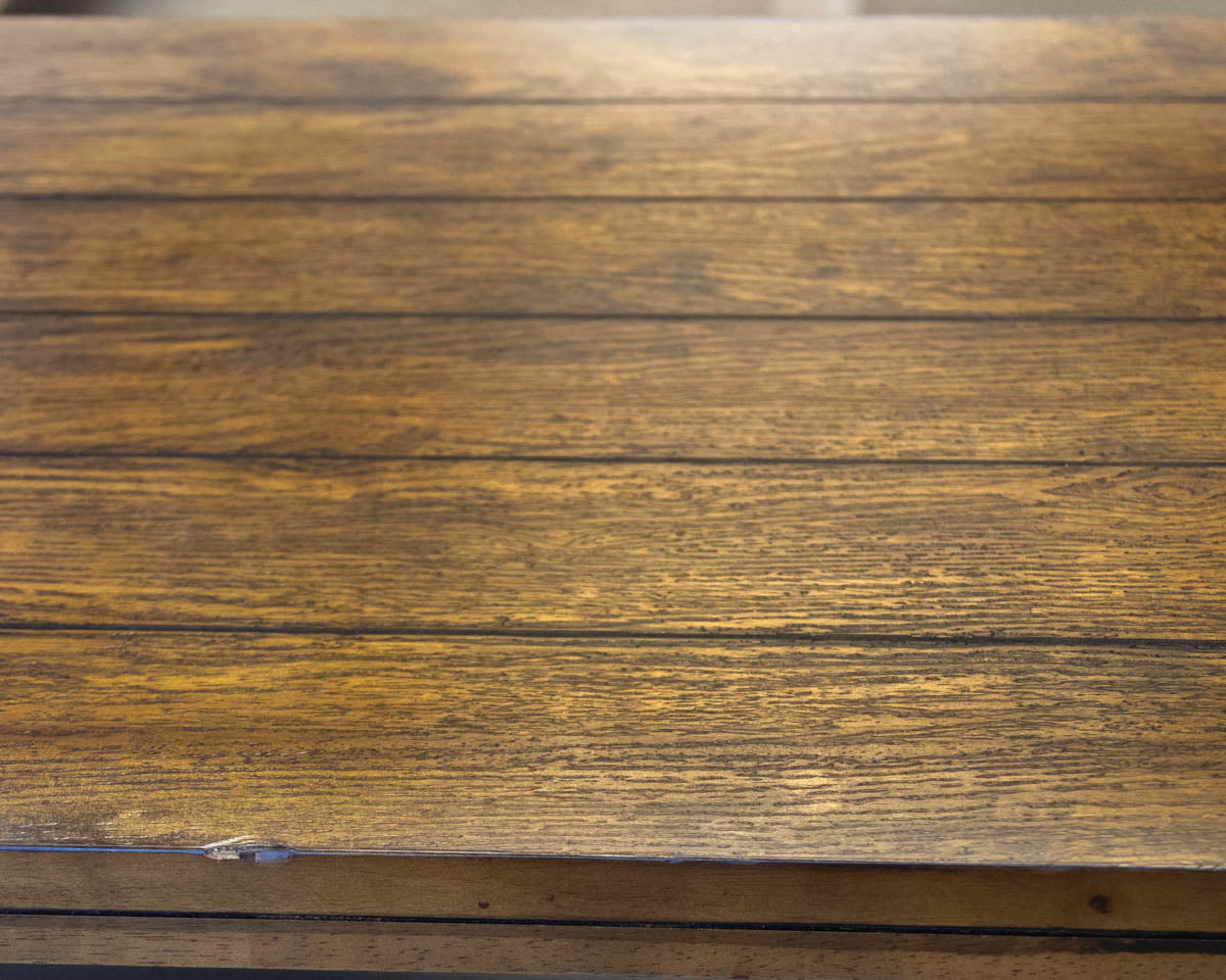 Wood Plank Cocktail Table W/Black X-Frame Trestle Base