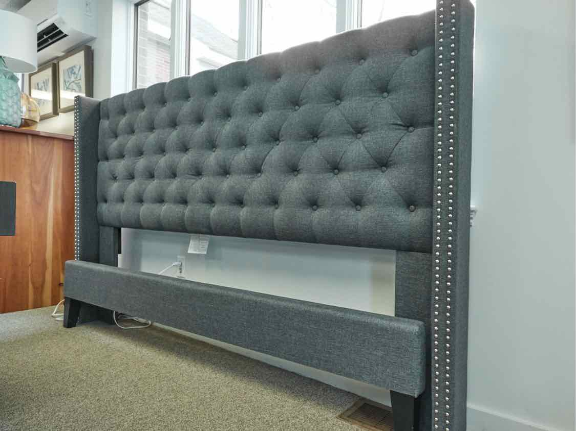 King Size Wingbed in Charcoal Gray