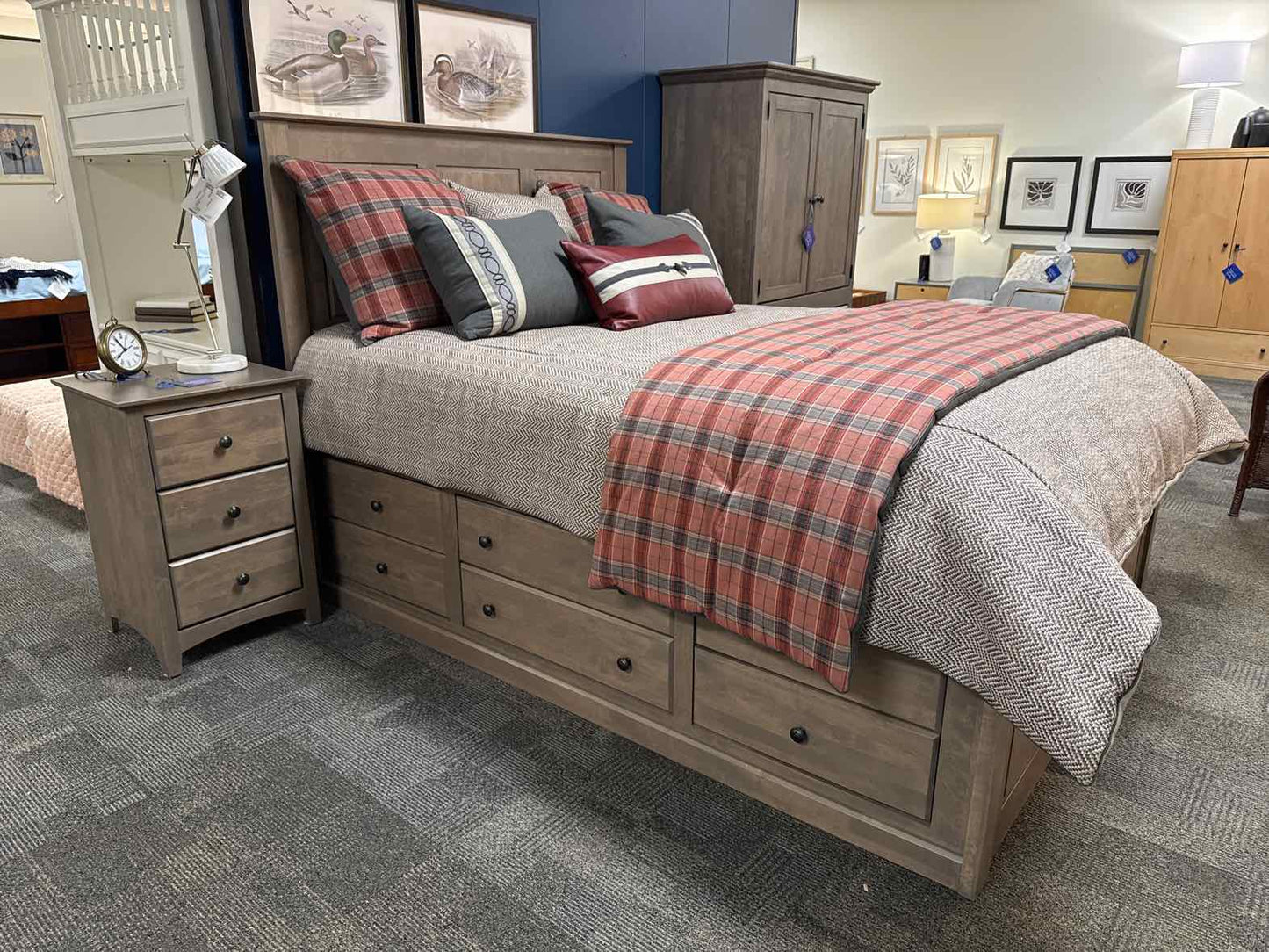 Nine Drawer Queen Storage Bed
