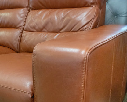 Domicili  Bonded Cognac leather Recling Sofa