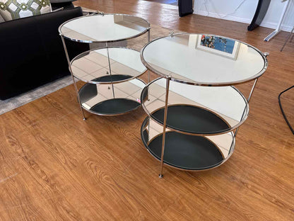 Worlds Away Pair of 3-Tier Side Tables