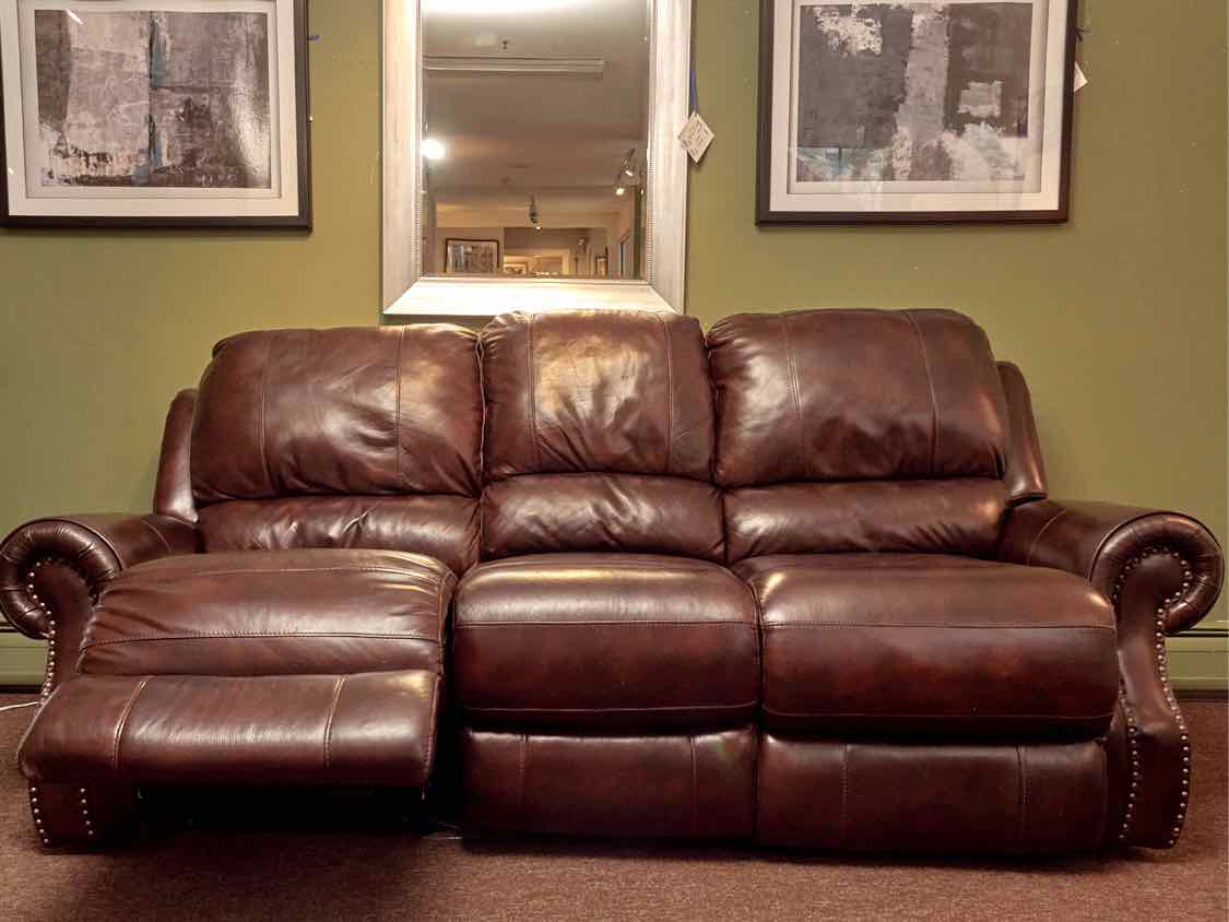 Espresso Brown  Bonded Leather  3 Cushion 2  Seat Power Recliner
