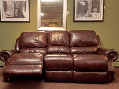 Espresso Brown  Bonded Leather  3 Cushion 2  Seat Power Recliner