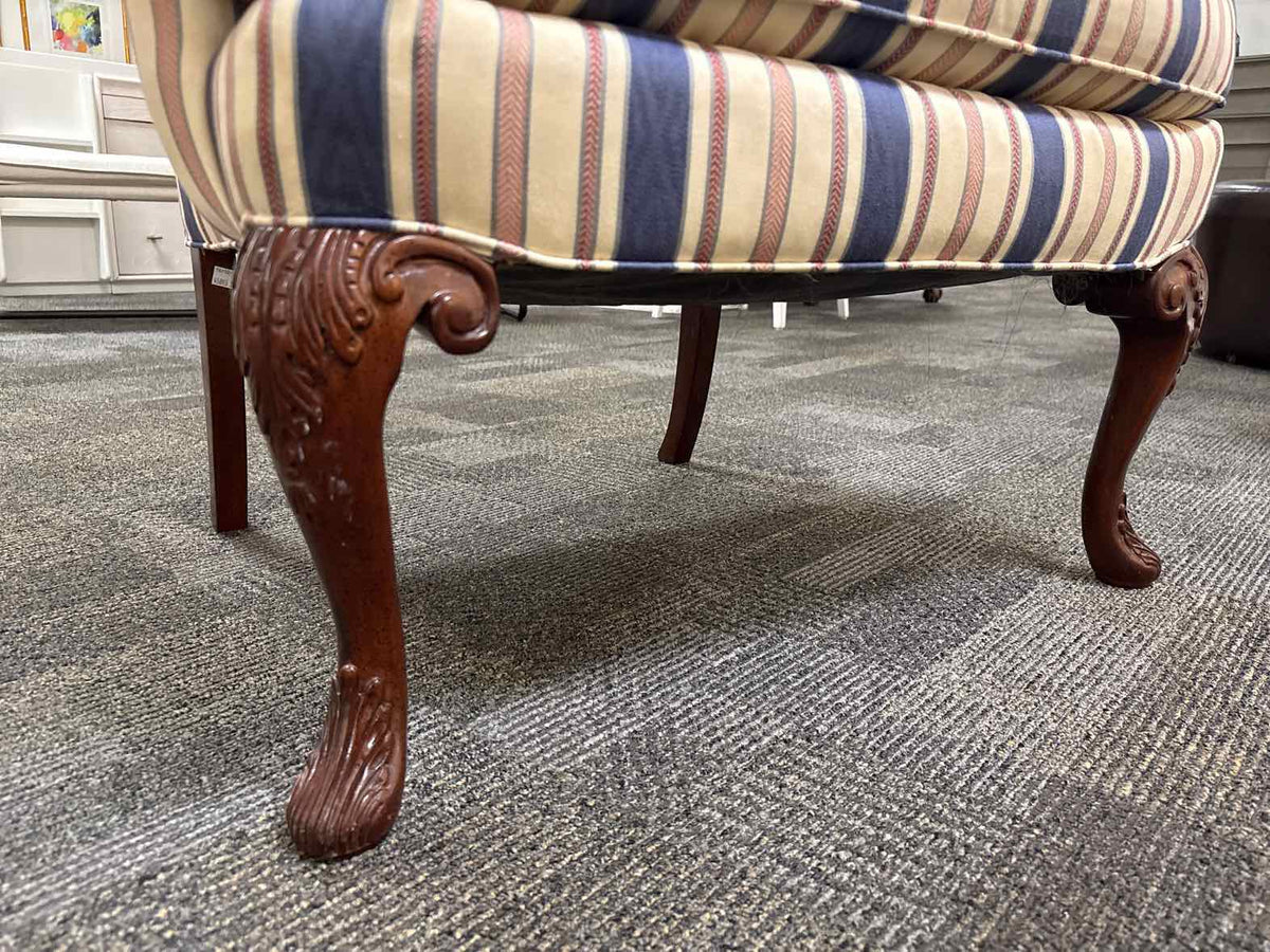 Striped Wingback Chair