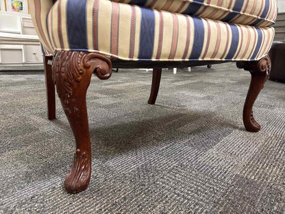 Striped Wingback Chair