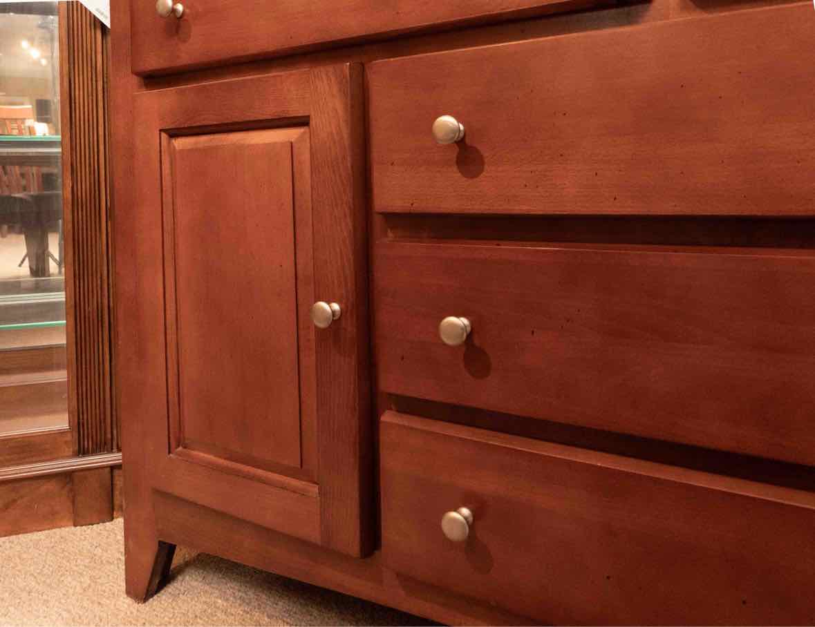 Birch Dome Top 2 piece China Cabinet with Glass Shelves