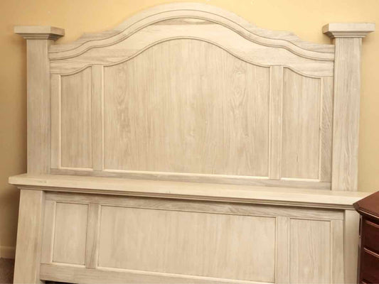 Arched 'Bell Shaped' Headboard /Footboard In Wire Brushed 'Dove Gray' King Bed