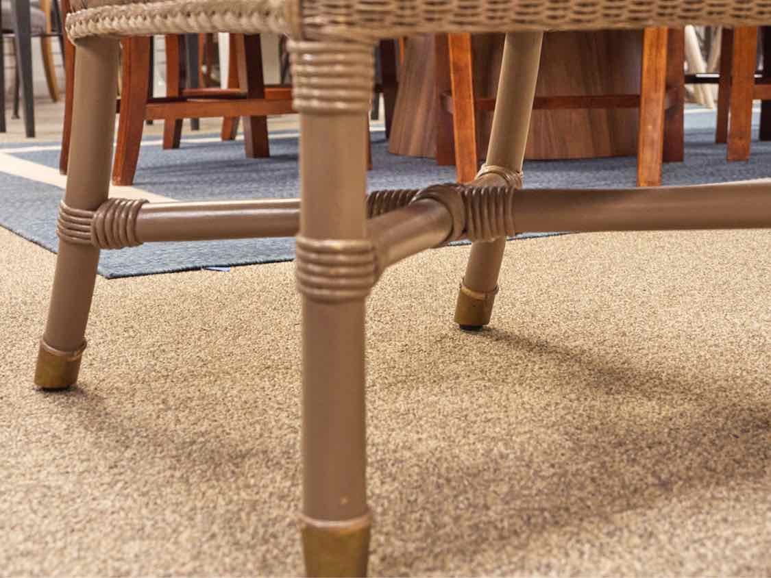 Set of 4 Janus et Cie Taupe Wicker Chairs