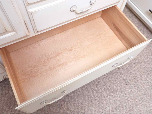 Ethan Allen Swedish  Home Cream Finish 6 Drawer 1 Door Dresser & Mirror