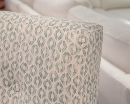 Pair of Ballard Design'Sea Glass' Button Back Upholstered  Dining Chairs
