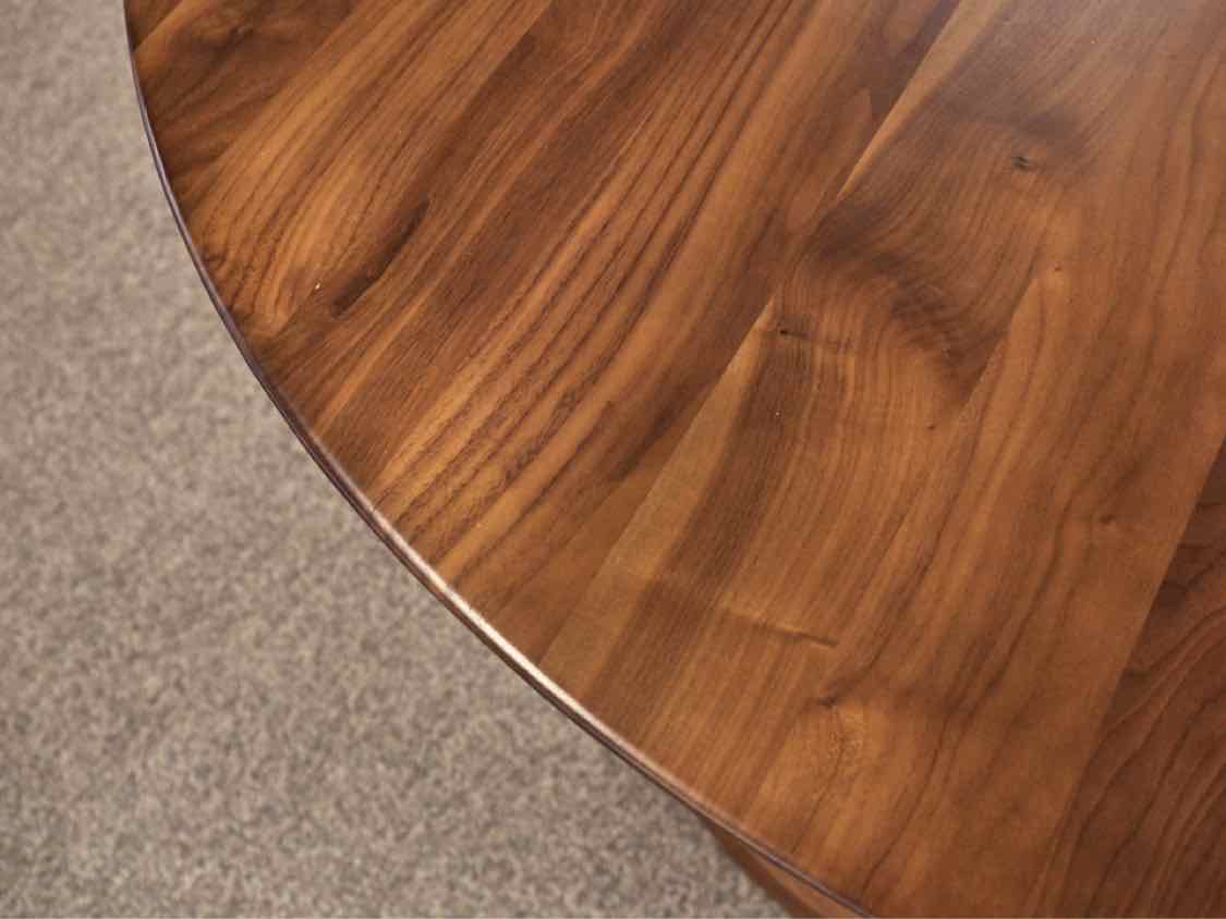 West Elm Solid Walnut Round  Dining Table with Open Pedestal