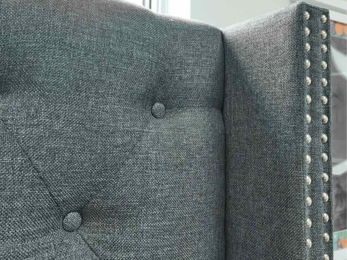 King Size Wingbed in Charcoal Gray