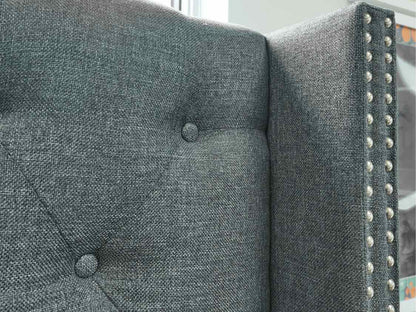 King Size Wingbed in Charcoal Gray