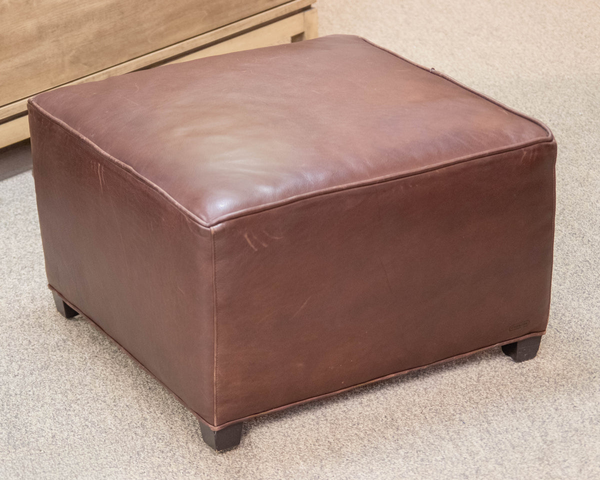 Pair Of  Baker " Coach Legacy" Glove Tanned Mahogany Leather Chairs & Ottoman