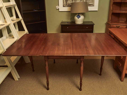 Cherry Drop Leaf Dining Table with Spool Legs