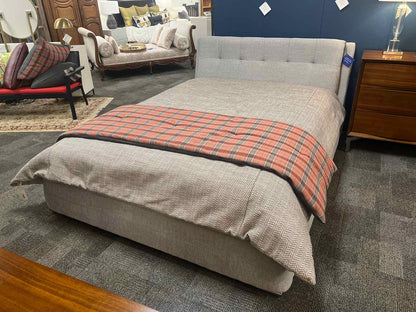 West Elm Grey Queen Storage Bed