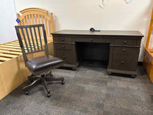Dark Grey Desk w/ Chair on Casters
