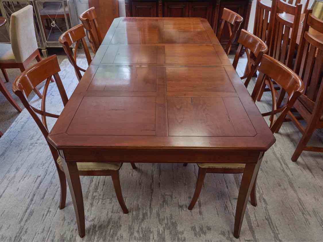 Roche Bobois Cherry Dining Table & Set of Six Chairs