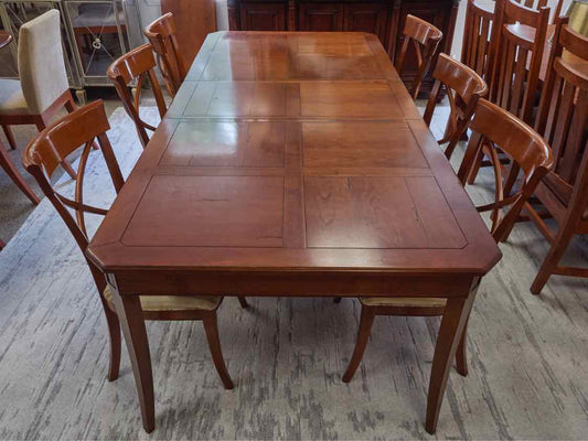 Roche Bobois Cherry Dining Table & Set of Six Chairs