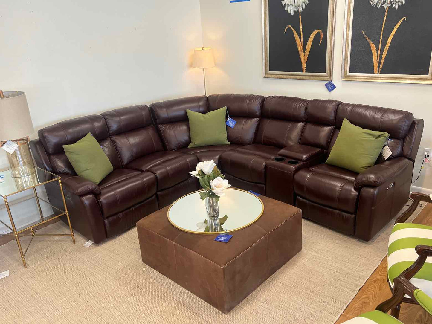 Power Reclining Leather Sectional