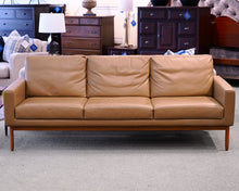Design within Reach 'Raleigh' Three-Cushion Leather Sofa