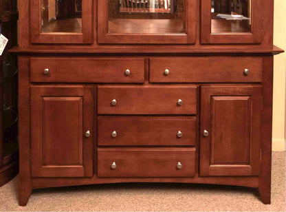 Birch Dome Top 2 piece China Cabinet with Glass Shelves