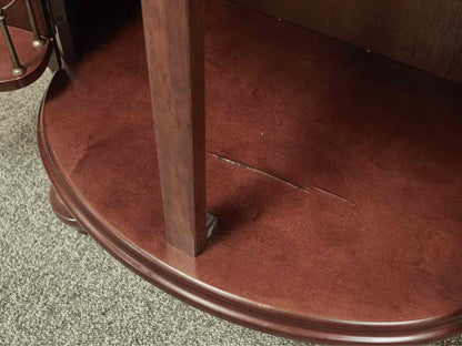 Mahogany Stain  Demi-Lune 2 Door Bar Cabinet