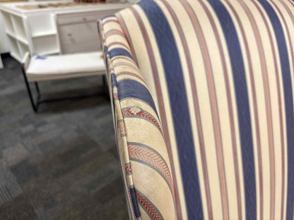 Striped Wingback Chair
