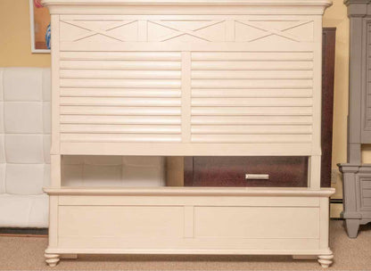 Cream Finish ShutterQueen Bed Includes Wooden Siderails & Slats