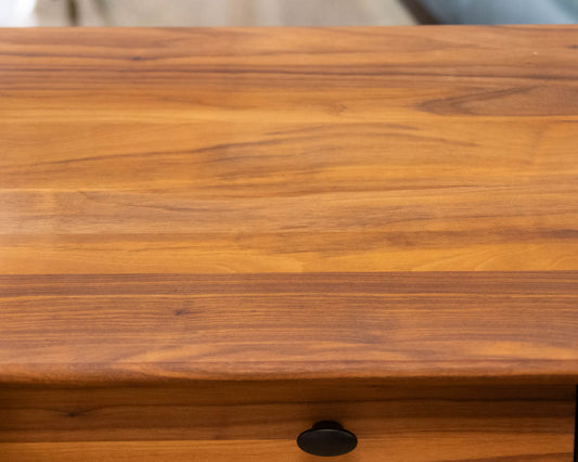 Crate & Barrel 'Kendal' Walnut 2 Drawer & 1 Door Credenza
