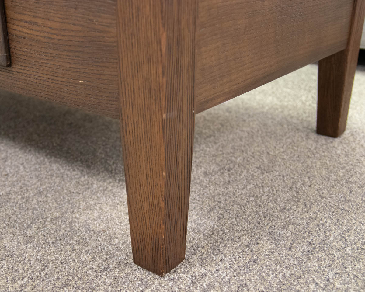 Pottery Barn Cocktail Table in Dark Finish Oak with Drawer