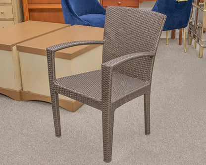 Dedon Dark Woven Outdoor Wicker Bistro Dining Set