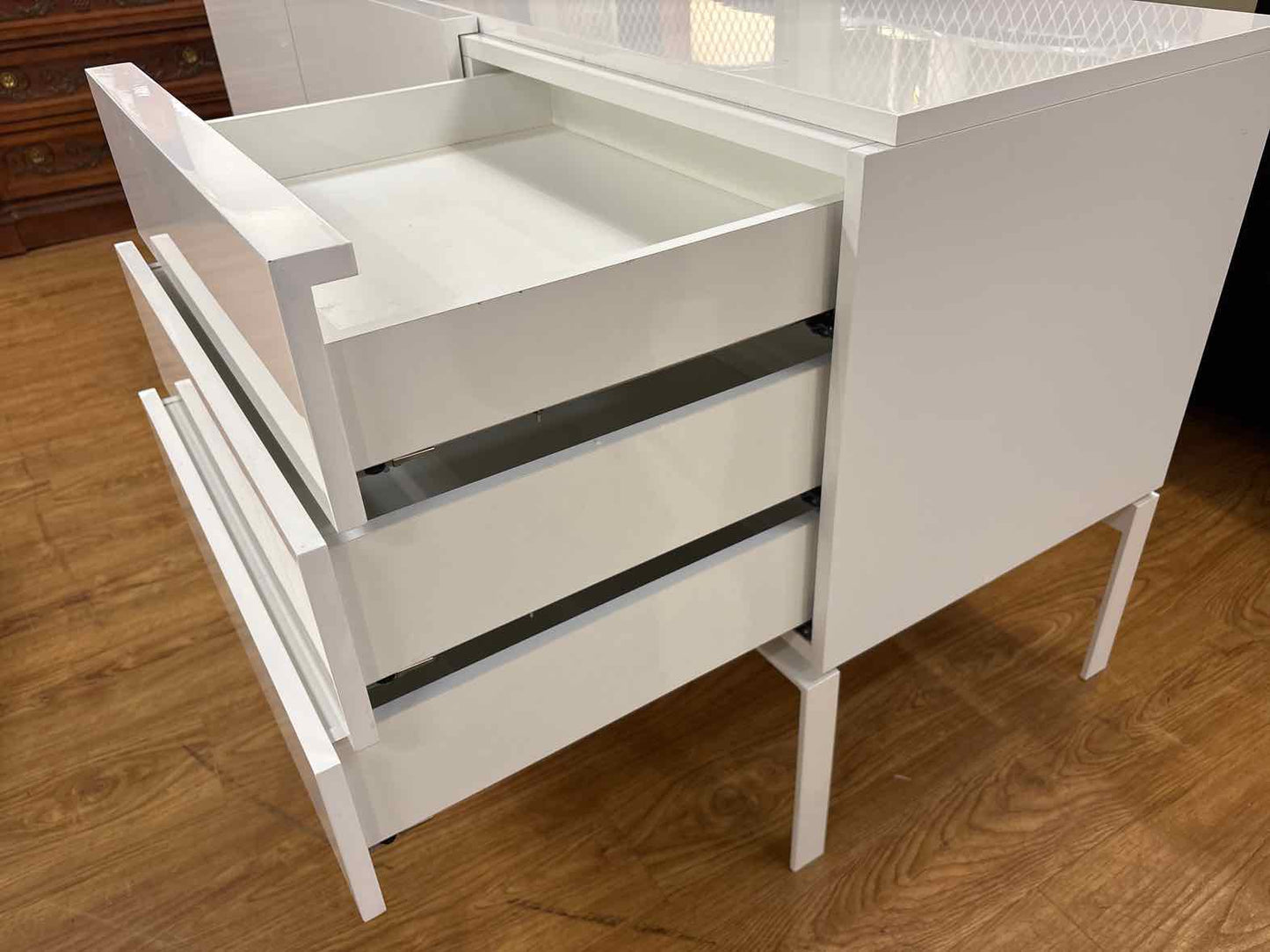 Contemporary White Lacquer Console