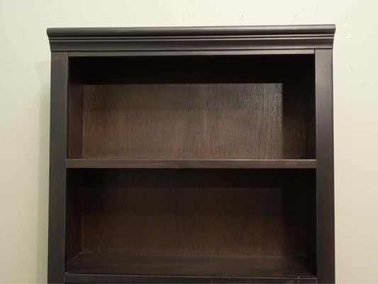 Espresso Black Finish 5 Shelf Acacia Wood Bookcase