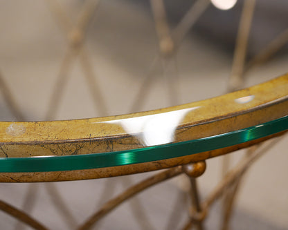 Glass Top Round Side Accent Table