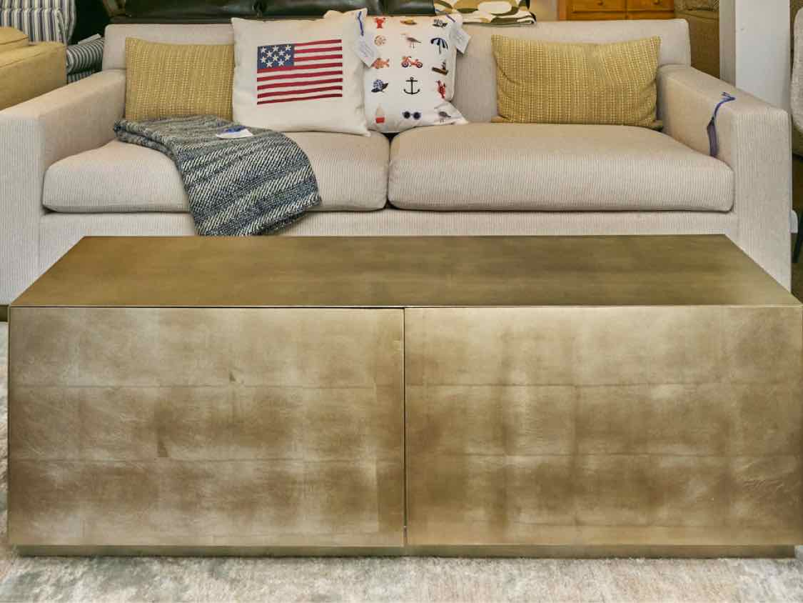 Mohr & McPherson 2 Door 2 Shelf Silver Metallic Rubbed Finish Media Furniture