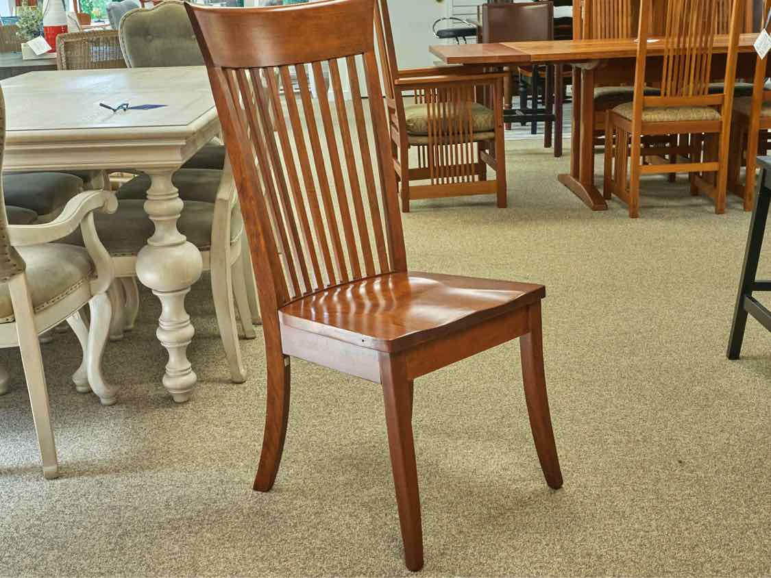 Fusion Designs Solid Cherry Dining Table & Set of 12 Slatback Chairs