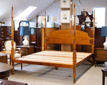 Four Poster King Platform Bed in Tiger Maple
