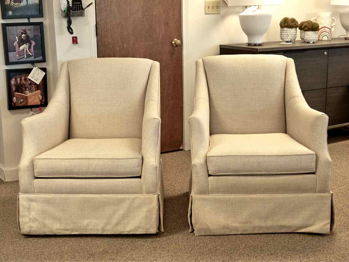 Pair of Sam Moore Tightback Swivel Chairs