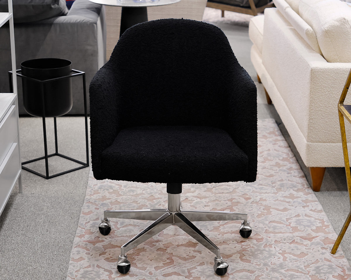 Black Boucle Desk Chair