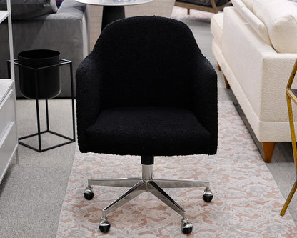 Black Boucle Desk Chair