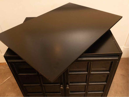 Black Finish Swivel Top Media Furniture