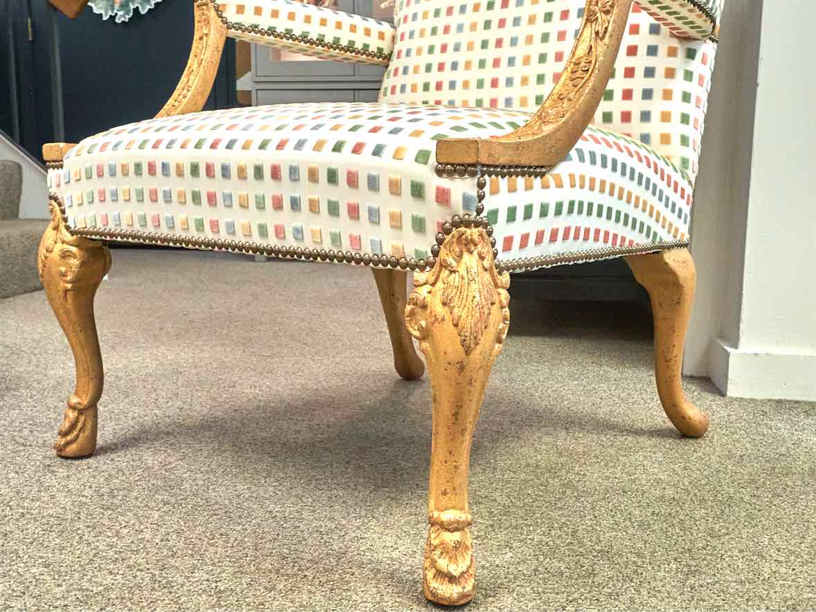 Pair of Minton-Spidell George III Style Arm Chairs