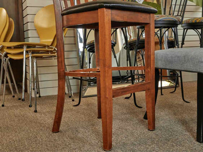 Set of 3 Cherry Stain Slat Bar Stools