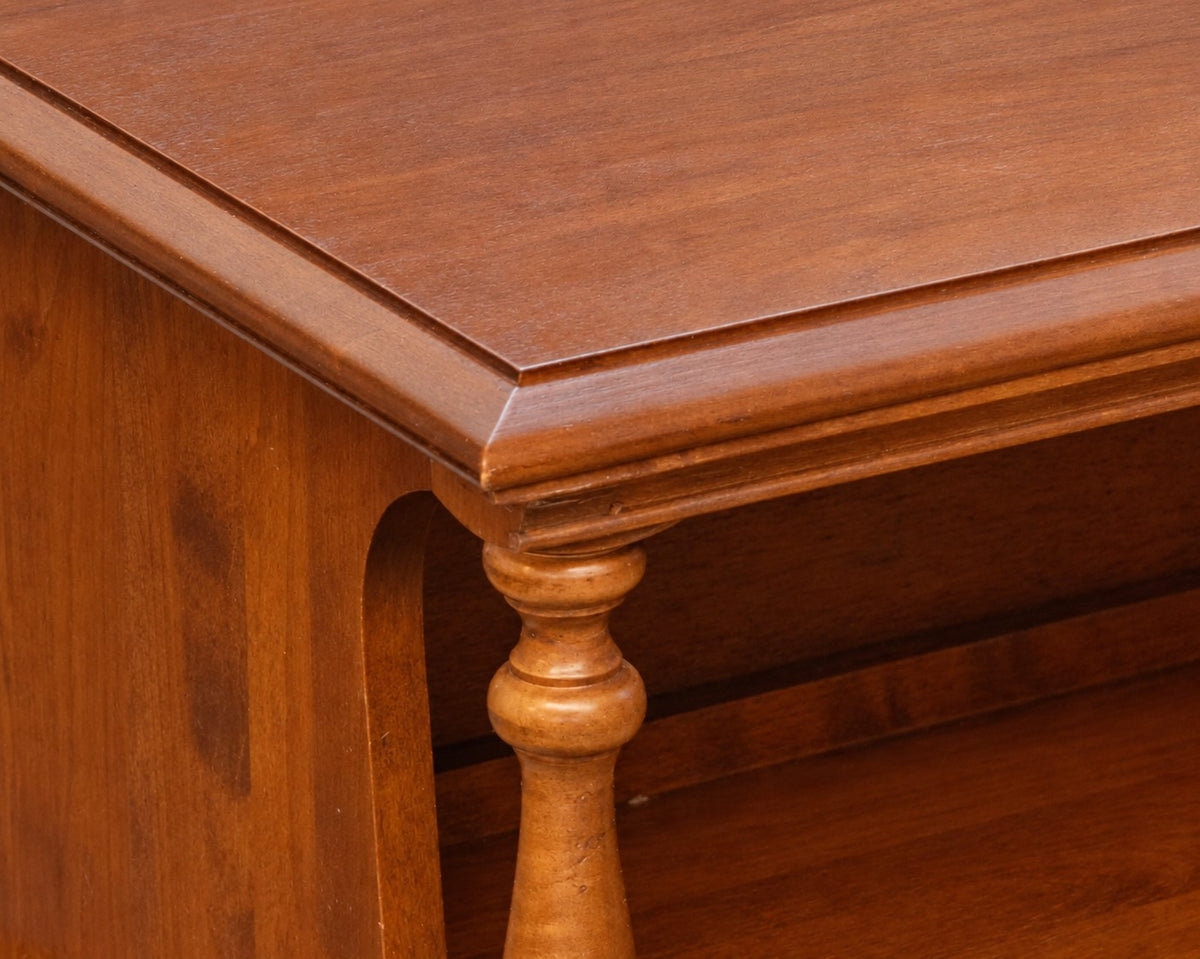 Pair of Cherry Wood 1 Drawer Nightstands with Open Storage
