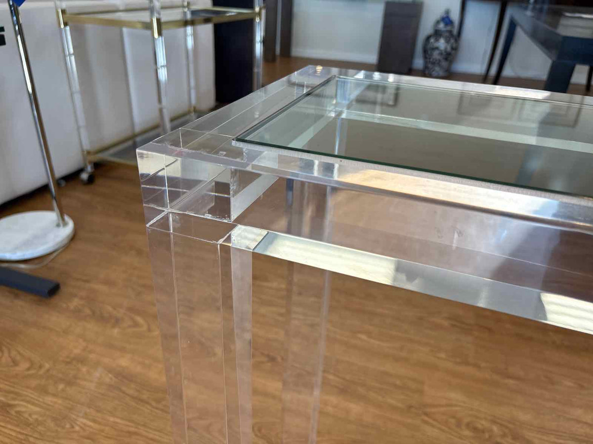 Acrylic and Glass Console Table