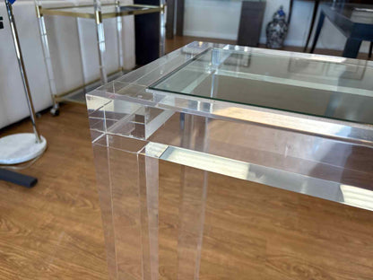 Acrylic and Glass Console Table